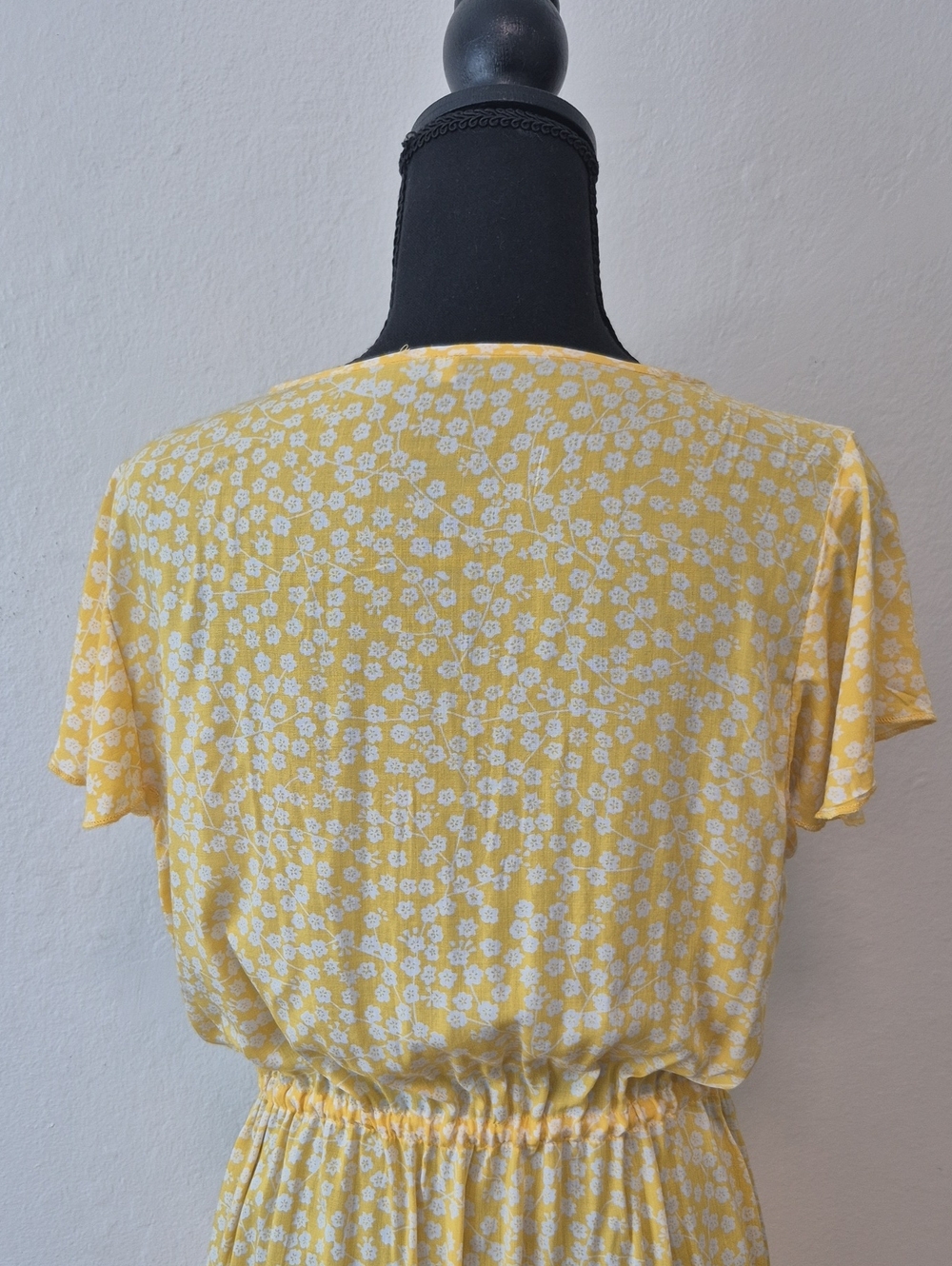 NWOT Yellow Floral Butterfly Summer Midi Dress Sz L - Picture 9 of 13